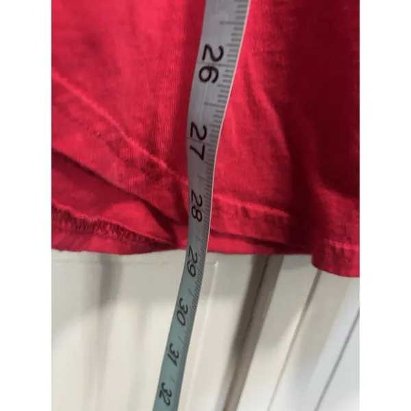 Hollister Curve Hem Logo Crew Neck Short Sleeve T-Shirt Size L Soft Red - Image 3