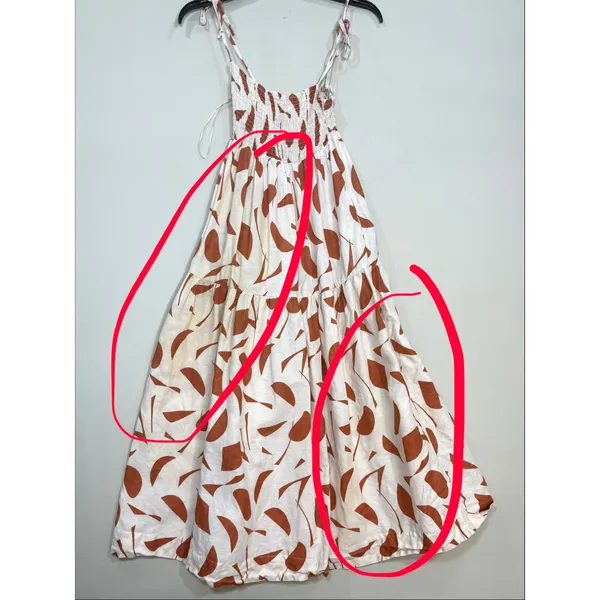 ASTR Marlene rust abstract midi Dress Small - Image 3