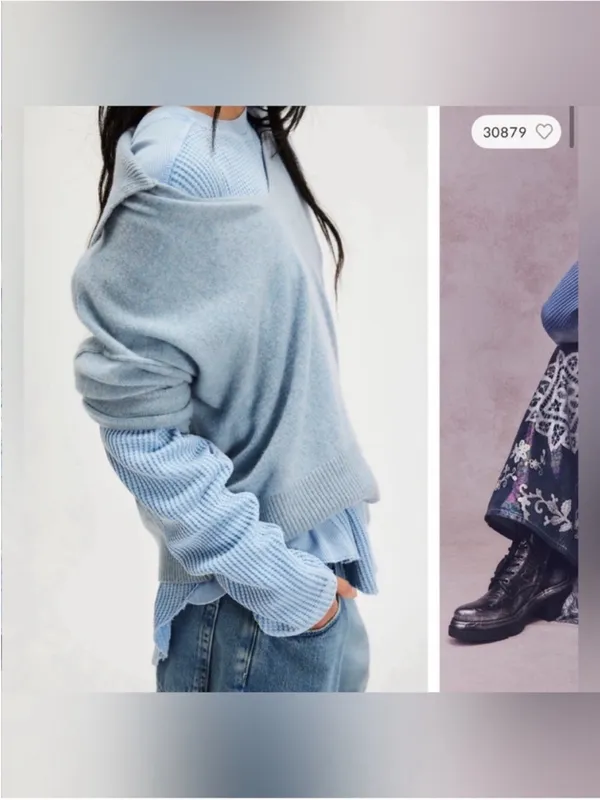 NWT Free People FP One Blake Thermal - cornflower blue - Small - Image 7
