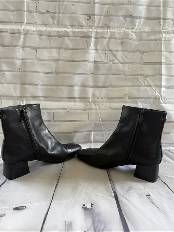 Sam Edelman Paige Black Leather Square-Toe Ankle Boots - Image 10