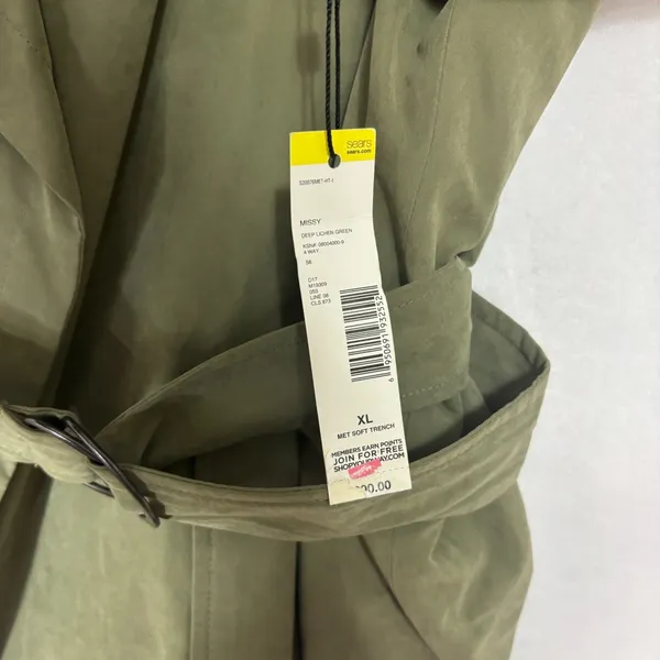 Metaphor NWT Women's Belted Trench Coat Olive‎ Green Sz XL Minimalist Neutral Utility - Image 5