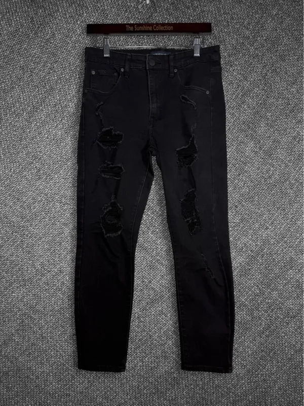 Black Distressed High Rise Jegging Jeans - Image 2