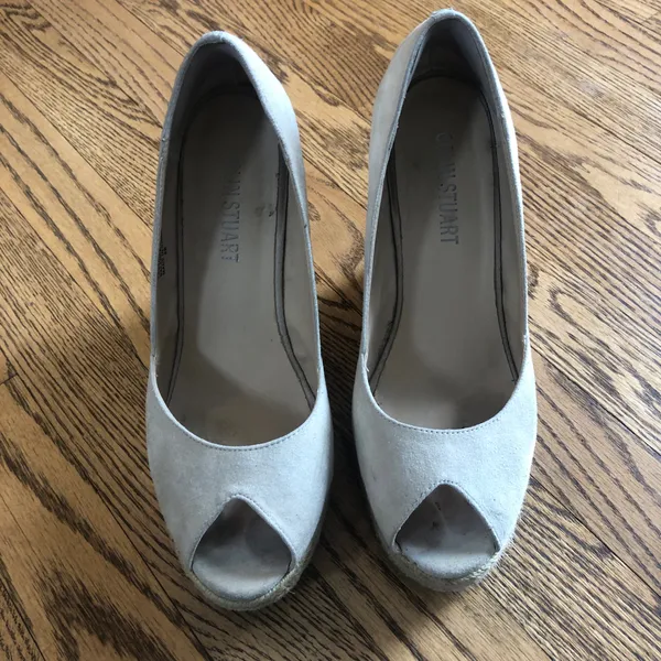 Colin Stuart Wedges Peep Toe Espadrille Cream  - Image 9