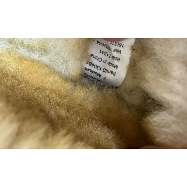L.L. Bean Wicked Good Moccasin Slipper Brown Shearling Suede Women Size 7 - Image 6