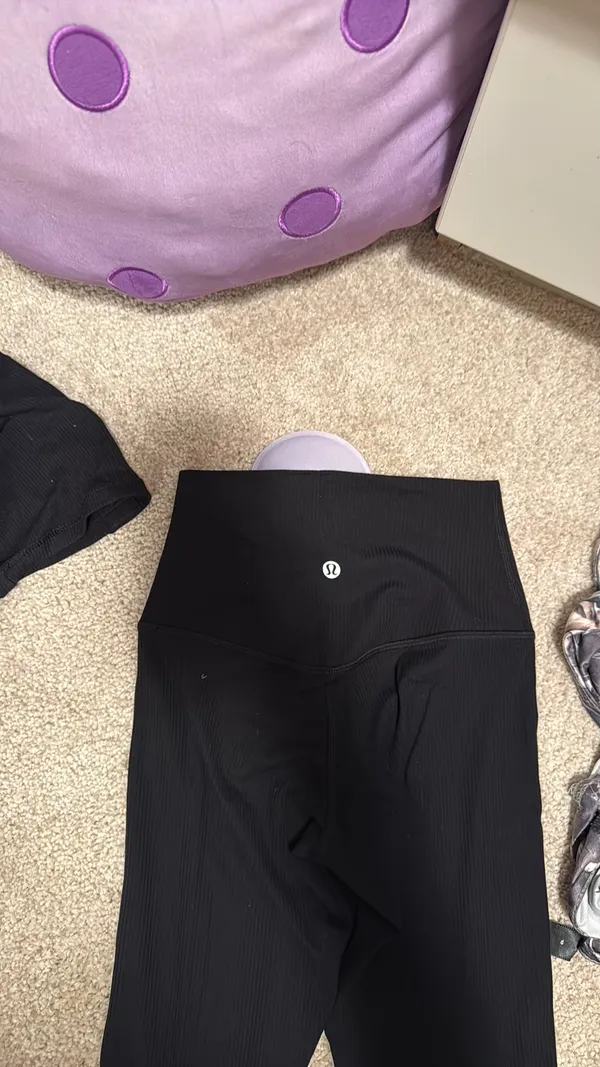 Black Lululemon Ribbed Leggings Align 2 28" Inseam Size 2 - Image 2