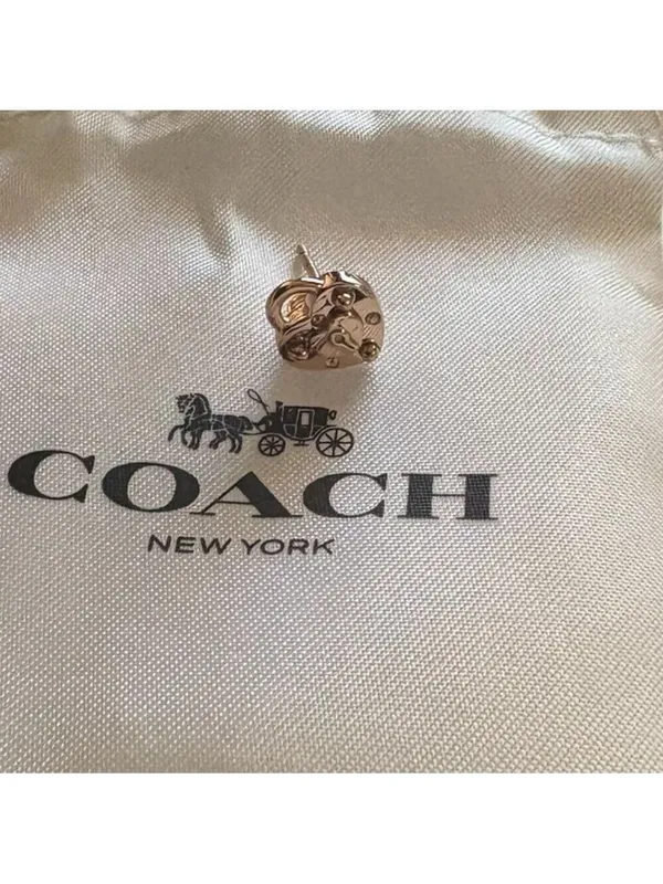 Coach Padlock Heart Charm and Earrings Set One Size - Image 6