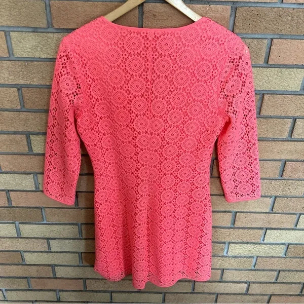 Lilly Pulitzer Lamora Dress Pucker Pink Breakers Lace - Coral Dress - Size Small - Image 3