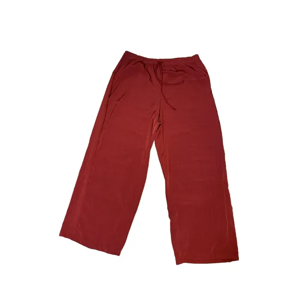 French Laundry Womens Size Large Dress Pants‎ Drawstring Pockets Wide Leg Red - Image 2