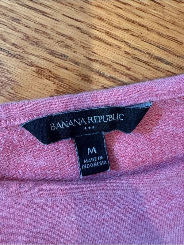 Banana Republic Knit-Terry Dolman Top Red Razz Pink Size Medium - Image 3