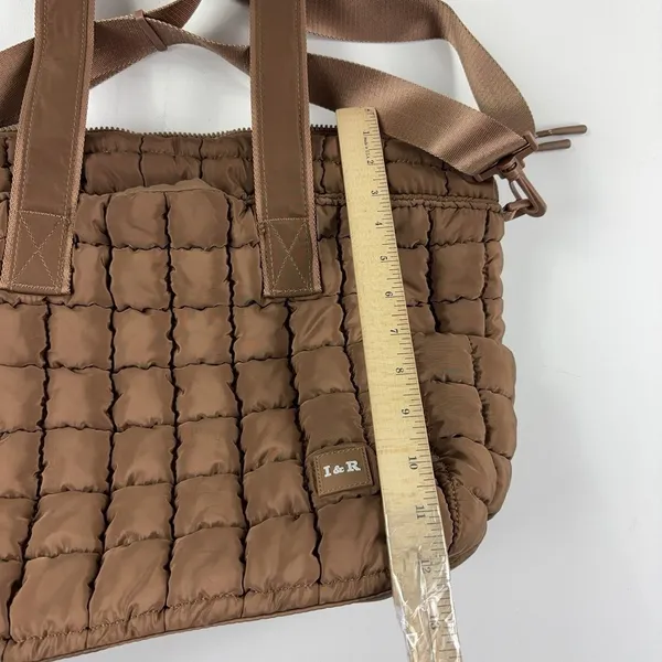Iris & Rainbow Tote Bag Womens Large Brown Quilted Nylon Shoulder Bag Crossbody - Image 8