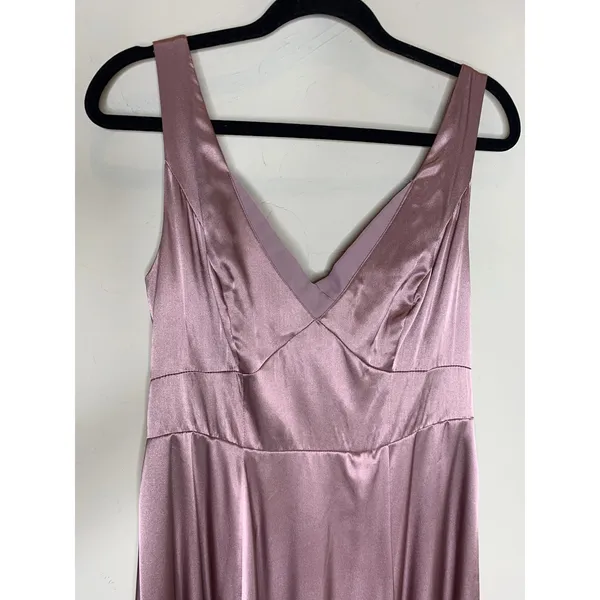 Lilac Purple Satin Maxi Formal Dress Sz 10 Prom Wedding Guest - Image 3