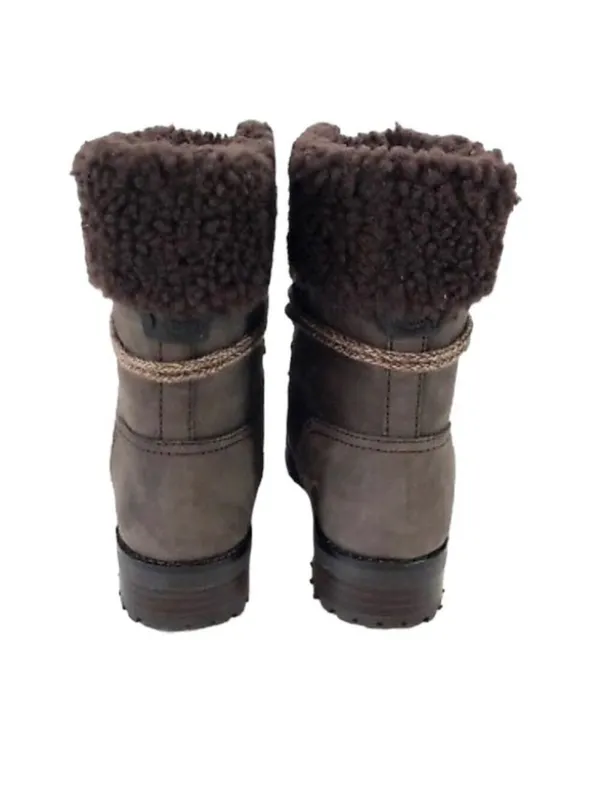 UGG Fraser Exposed Fur Stout Water-resistant Leather Combat Boots Size 7.5 Women - Image 10