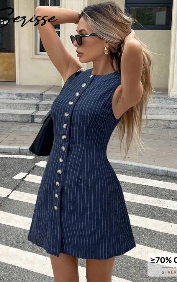 Striped dress Blue Size M - Image 2