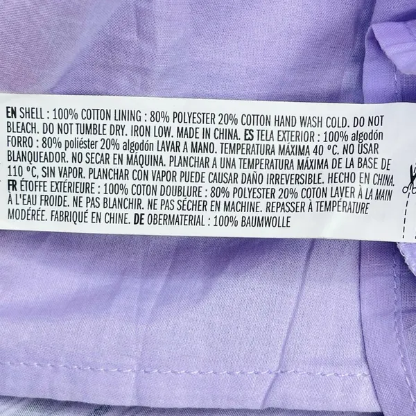 English Factory Puff Sleeve Striped Mini Dress size M Lilac Relaxed Babydoll New - Image 5