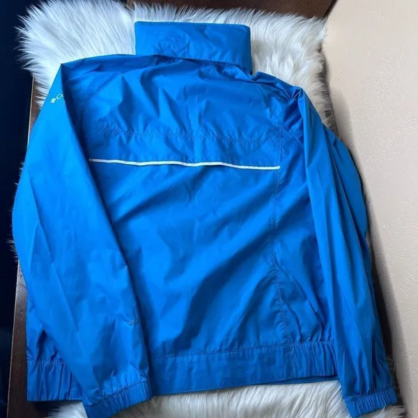Columbia Omni-Shield Blue Outdoor Packable Windbreaker Rain Jacket Size Medium - Image 13