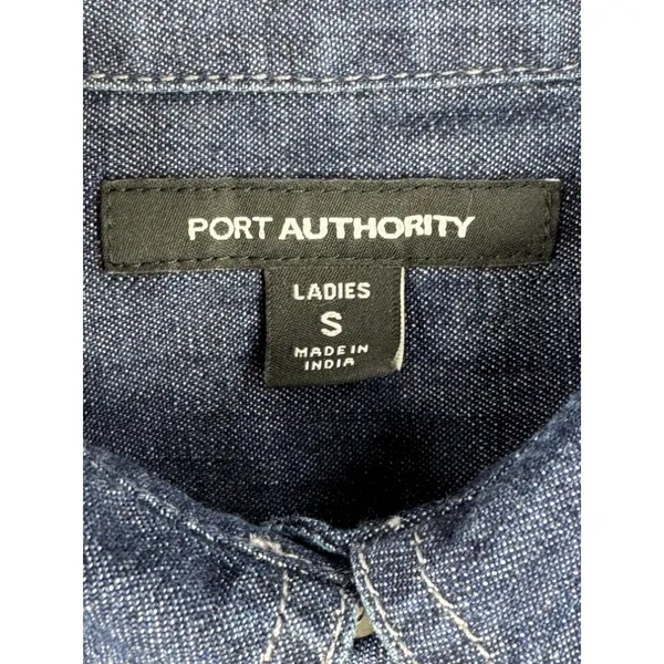 National Corvette Museum Denim Shirt Womens Small Blue Button Up Port Authority - Image 2
