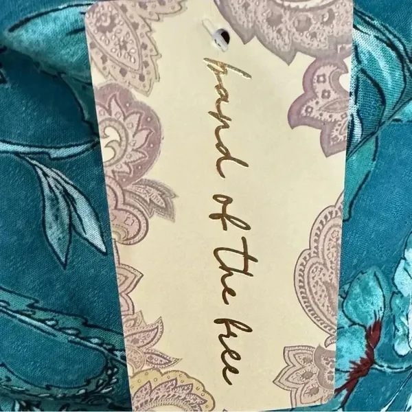 New B.O.G. COLLECTIVE BAND OF THE FREE Teal Floral Sleeveless Midi Dress XS - Image 11