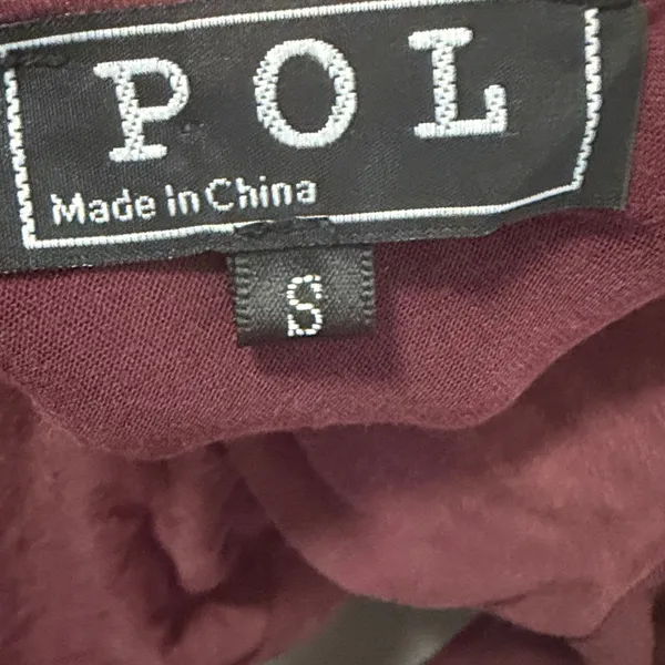 $70 NWOT POL Boho Chic Floral Embroidered Babydoll Tunic – Deep Burgundy S - Image 8