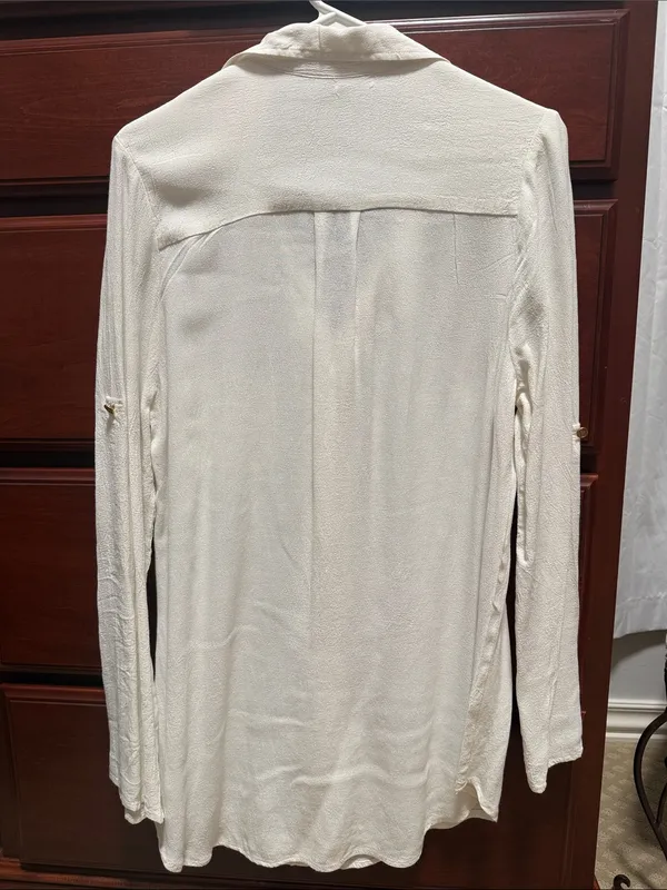 Women’s Cream Button-Down Casual Shirt - Lightweight Long Sleeve - Image 5