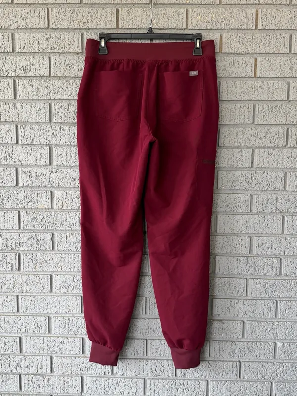 Figs Zamora Jogger Scrub Pants Burgundy Maroon Size Small - Image 4