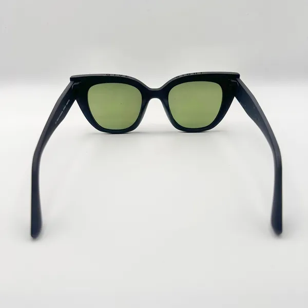 Toms Traveler Collection Sydney Matte Black Cat Eye Green Lenses Sunglasses - Image 3