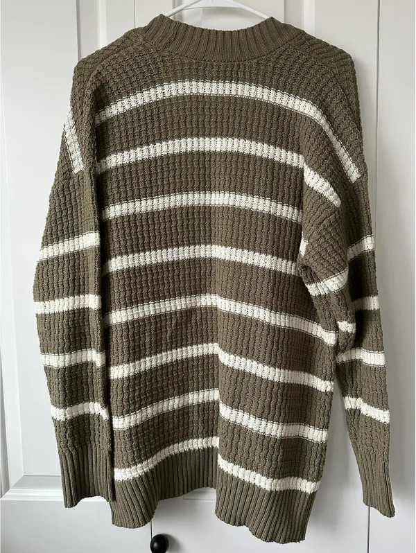AE Open Knit Cardigan American Eagle NWT Washed Olive XS - Image 4