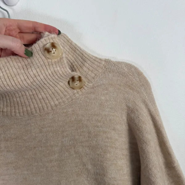 Suncoo Paris Cream Turtleneck Wool Alpaca Blend Sweater Womens T2 US Medium - Image 3