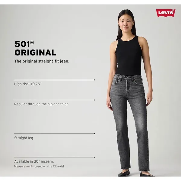 NWOT Levi's 501 Original Fit Jeans Fractal Line High Rise Straight Leg 32 x 30 - Image 4
