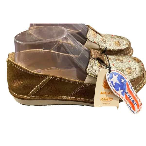 NWT Ariat x Sendero Cruiser Shoes 7 Copper Metallic Nueces Western Cowgirl Rodeo - Image 2
