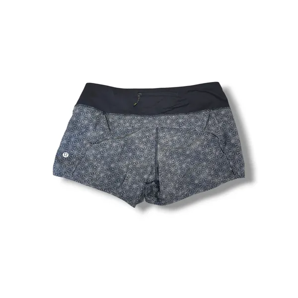 Lululemon Speed Short 2.5" Womens 6 Blue Gray Geometric Running Athletic Shorts - Image 2