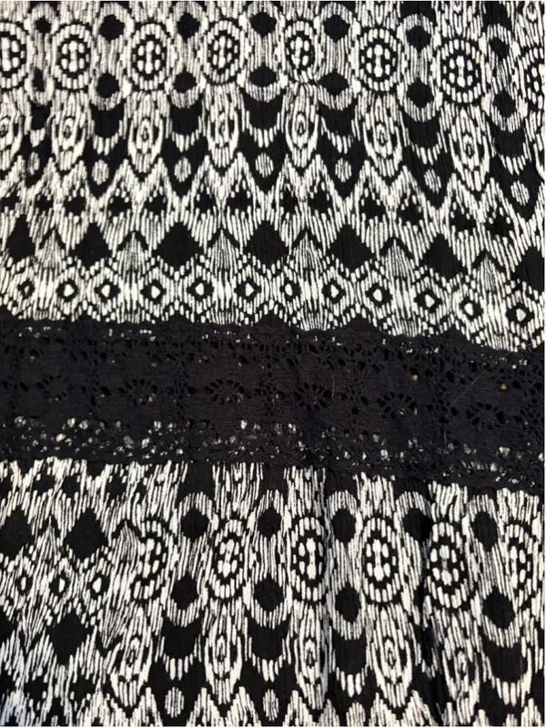 Faded Glory Maxi Skirt Women's Size XL Black White No Belt - Image 3