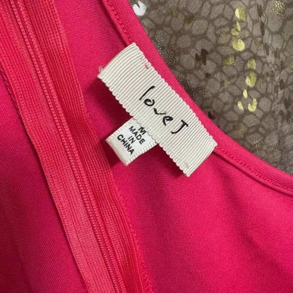 Love J Hot Pink Cut Out Bodycon High Neck Mini Party Club Dress Medium - Image 3