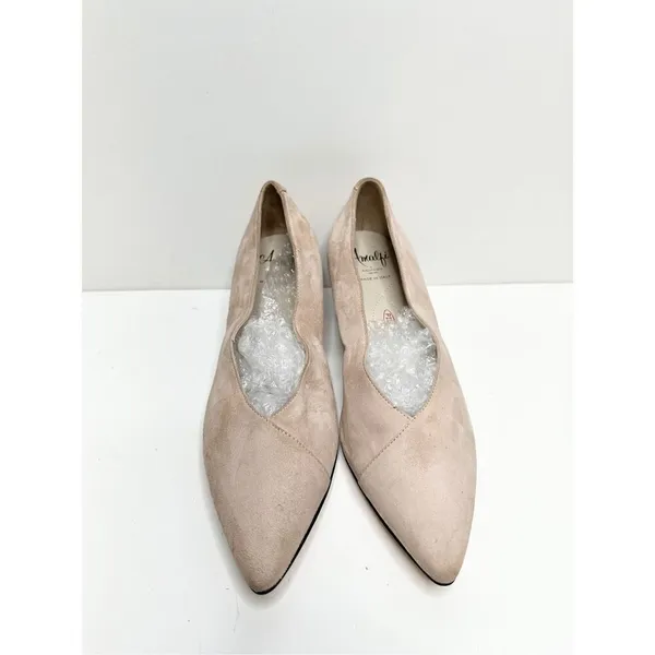 Amalfi by Rangoni Shoes Pablito Pointed Toe Size 7 Pink Pump Cashmere‎ Suede - Image 5