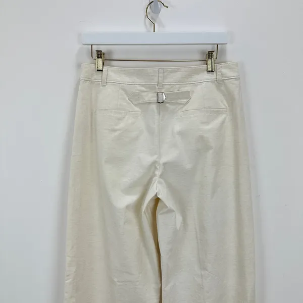 J.Crew Full Length Wide Leg Trouser Cotton Linen Blend Ivory Relaxed US 6 NWT - Image 10