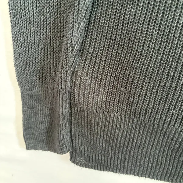 J.Crew Womens Charcoal Gray Button‎ Front V-Neck Cardigan Sweater Size M - Image 3