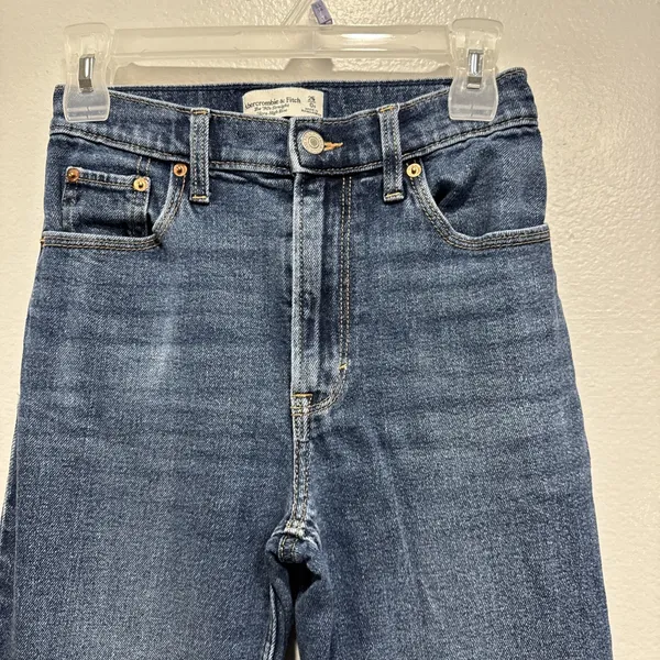 Abercrombie & Fitch The 90S Straight Jeans Ultra High Rise 25/0R Blue Denim - Image 2