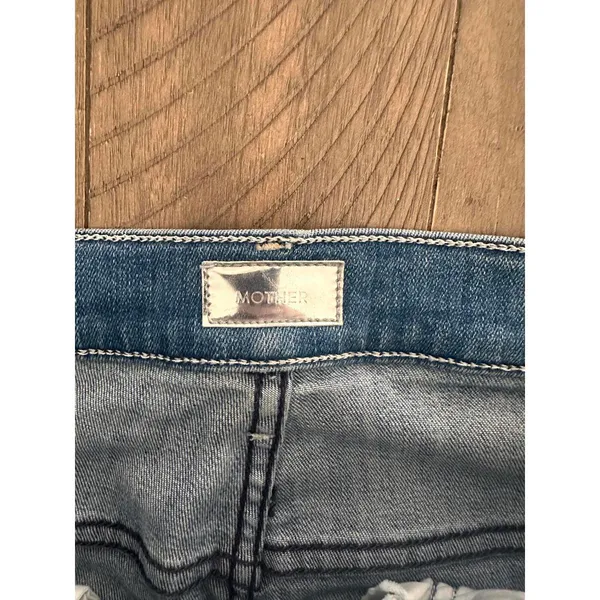 MOTHER The Stunner Ankle Fray Graffiti Girl Denim Distressed Jeans Women’s sz 24 - Image 7