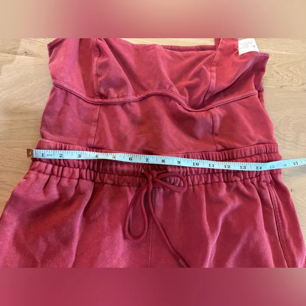Free People Inbound Onesie crimson red size large NWT - Image 11