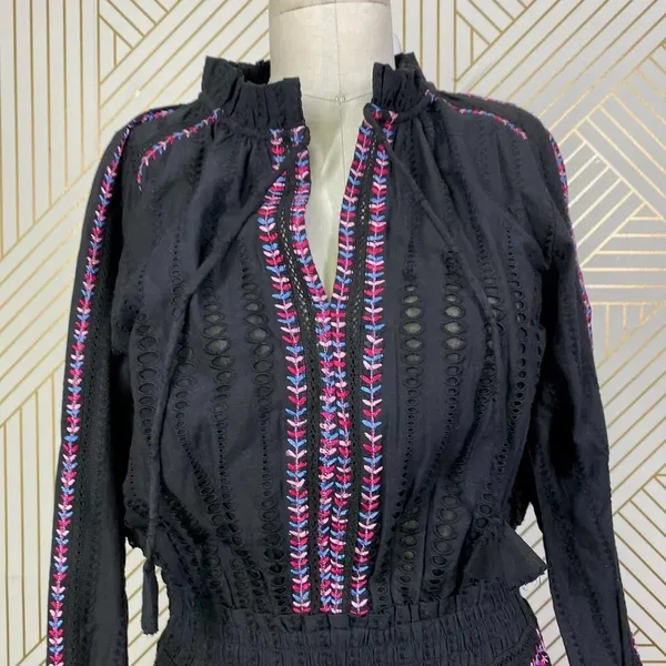 MISA Los Angeles Manuela‎ Dress Black Embroidered - Image 4