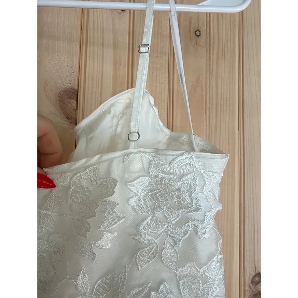 NWT Lulus Immense Elegance White Floral Embroidered Bustier Mini Dress Party M - Image 5