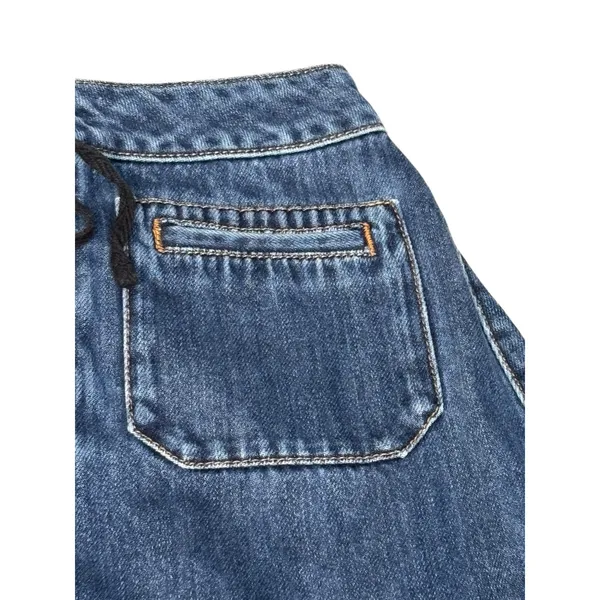 Garage Lace-Up‎ Denim Mini Skirt Y2K Blue Jean Skater A-Line Cotton Indie Sleaze - Image 3