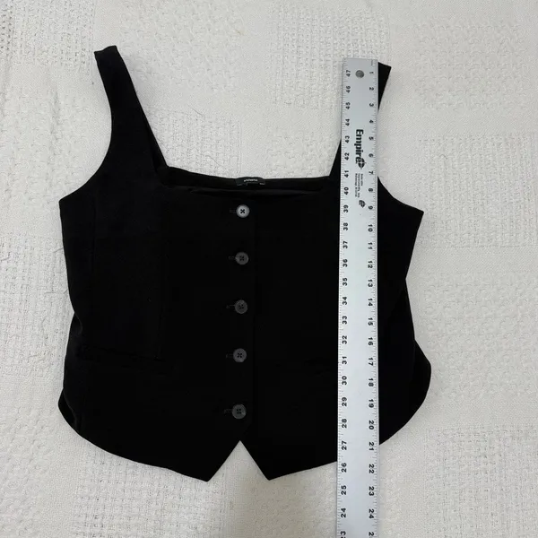 Express large square neck button front fitted vest suit top TS 3545 - Image 3
