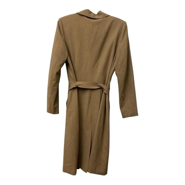 Classiques Entier Nordstrom Wool Lightweight LengthTrench‎ Coat Dress Tan Size 6 - Image 2