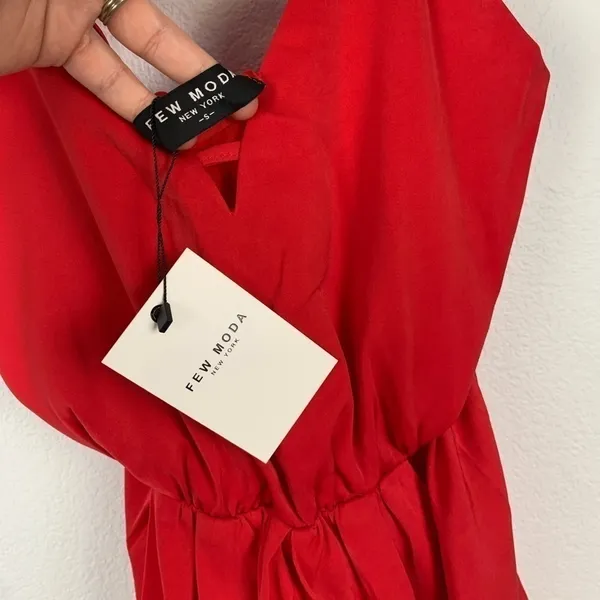 Few Moda Pricilla Strappy Red Slip Dress V-Neck Midi Small‎ NWT - Image 8