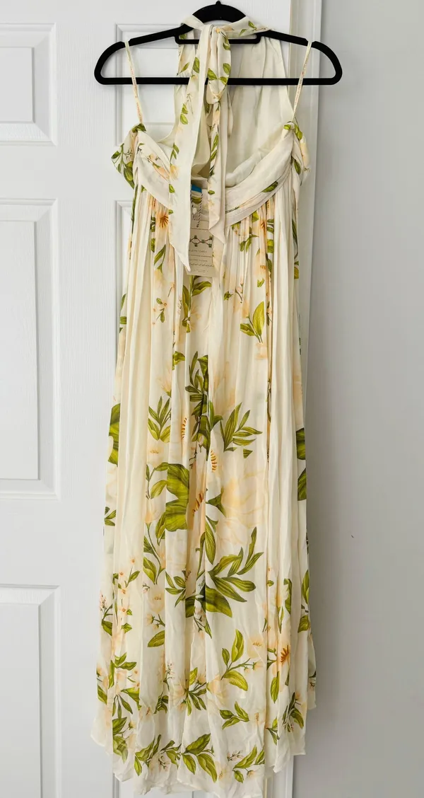Farm Rio V-Neck Floral Chiffon Maxi Dress, Size S - Image 9