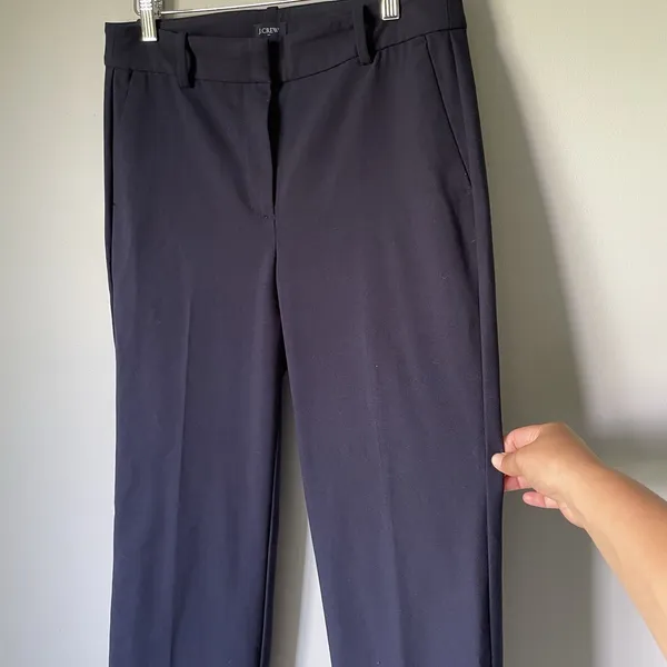 J. Crew Mid-Rise Cropped Dress Pants Navy Blue Workwear Women's Size 6 - Image 5
