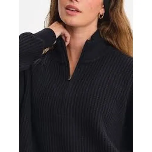 MATE Waffle collared 1/2‎ zip Pullover Size M Black Organic Waffle Sweatshirt - Image 3