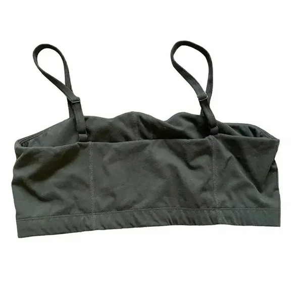 Bandeau Green Adjustable Straps Solid Lightweight Womens Sports Bra SZ XL - Image 2