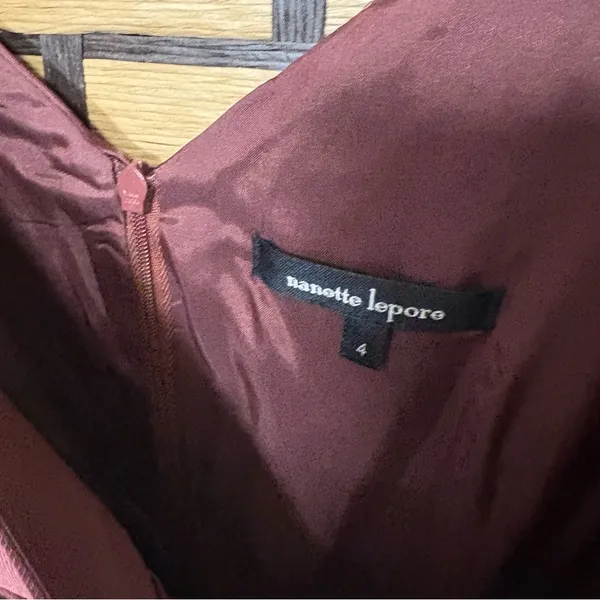 Nanette Lepore Brown Satin Dress Size‎ 4 - Image 10