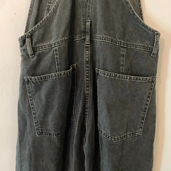 We The Free Gray Black Ziggy Overalls 90s Retro Casual Boho Cotton Women size XS - Image 8